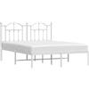 vidaXL Struttura letto con testiera in metallo bianco 140x190 cm