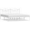 vidaXL Struttura letto con testiera in metallo bianco 200x200 cm