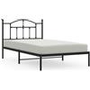 vidaXL Struttura letto con testiera in metallo nero 107x203 cm