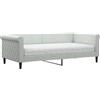 vidaXL Divano letto con materasso Grigio chiaro 90x190 cm Velluto