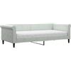 vidaXL Letto da giorno con materasso grigio chiaro 90x200 cm in velluto