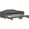 vidaXL Letto allungabile in tessuto grigio scuro 90x190 cm