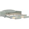 vidaXL Letto da giorno allungabile con cassetti grigio chiaro 100x200 cm in velluto
