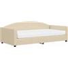 vidaXL Lettino con materasso crema 100x200 cm in tessuto