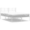 vidaXL Struttura letto con testiera in metallo bianco 140x200 cm