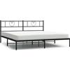 vidaXL Struttura letto con testiera in metallo nero 180x200 cm