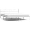 vidaXL Struttura letto con testiera in metallo bianco 180x200 cm