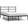 vidaXL Struttura letto con testiera in metallo nero 150x200 cm