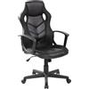 Import [Generic] Sedie per ufficio Rebecca Mobili con rotelle in similpelle e nylon, nero