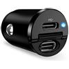 Puro Elektrik Puro Mini 30W Power Delivery 2 X Caricatore da auto Usb-C - Nero