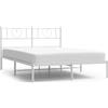vidaXL Struttura letto con testiera in metallo bianco 140x200 cm