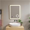 pro.tec Specchio da bagno a LED 'Pescara' con 120 LED Cornice in alluminio 60 x 80 cm Colore oro