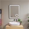 pro.tec Specchio da bagno a LED 'Pescara' con 120 LED Cornice in alluminio 60 x 80 cm Nero