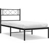 vidaXL Struttura letto con testiera in metallo nero 107x203 cm