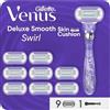 Gillette Rasoio da donna Gillette Venus Deluxe Smooth Swirl, rasoio da donna + 9 lamette con lama a 5 pieghe, regalo per donne