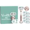 Gillette Rasoio da donna Gillette Venus Deluxe Smooth Sensitive, rasoio da donna + 9 lamette con lama a 5 pieghe, regalo per donne