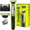 Philips QP2734/20 Rasoio/Trimmer OneBlade 360, viso, nero/verde (QP2734/20)
