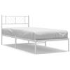 vidaXL Struttura letto con testiera in metallo bianco 80x200 cm