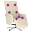 vidaXL Sedia da massaggio con poggiapiedi in Pelle finta crema