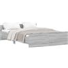 vidaXL Giroletto con testiera e pediera Grigio Sonoma 135x190 cm