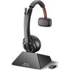 HP Poly Savi 8210 Office - Serie Savi 8200 - Cuffie - On-Ear - DECT / Bluetooth - senza fili - Adattatore USB-A via Bluetooth - Nero - Zoom, UC