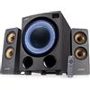 FENDA Altoparlanti FENDA F&D F770X/ 2.1/ 76W/ nero con RGB/ BT5.0/ radio FM/ riproduzione USB/ ingresso ottico/ telecomando