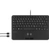 Perixx PERIBOARD-526 H IT, mini tastiera USB cablata, trackball, hub USB