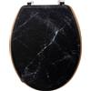 5five Simply Smart | Sedile per WC - Lea - Nero - Elegante effetto marmo - Accessori cromati - Sedili per WC