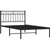 vidaXL Struttura letto con testiera in metallo nero 100x200 cm