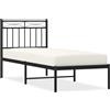 vidaXL Struttura letto con testiera in metallo nero 75x190 cm