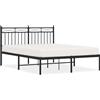 vidaXL Struttura letto con testiera in metallo nero 140x190 cm