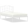vidaXL Struttura letto con testiera in metallo bianco 100x190 cm