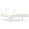 vidaXL Struttura letto con testiera in metallo bianco 150x200 cm
