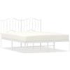 vidaXL Struttura letto con testiera in metallo bianco 135x190 cm