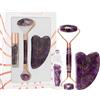 Crystallove Set di bellezza CRYSTALLOVE Amethyst: rullo viso + piastra gua sha + flacone roll-on