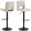 ebuy24 Sgabello da bar Sylvia regolabile in altezza con funzione girevole beige.