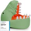 LUMALAND Animal Line Pouf per bambini Dino - Verde pastello