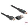 DELOCK USB 2.0 Daten u.Schnellladekabel USB Type-C+USB Steck