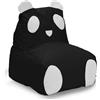 LUMALAND Pouf per bambini Animal Line Panda - Nero/Bianco