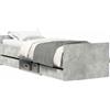 vidaXL Struttura letto con testiera e pediera in cemento grigio 100x200 cm