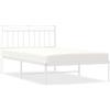 vidaXL Struttura letto con testiera in metallo bianco 107x203 cm