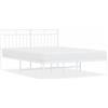 vidaXL Struttura letto con testiera in metallo bianco 140x200 cm
