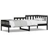 vidaXL Letto da giorno nero 80x200 cm in legno di pino massiccio