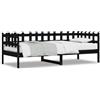 vidaXL Letto da giorno nero 80x200 cm in legno di pino massiccio