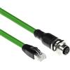 ACT Industrial 5,00 metri Cavo per sensori da telaio M12D a 4 pin femmina a RJ45 maschio, cavo Superflex Xtreme TPE, schermato (S