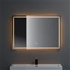 doporro Specchio Bagno LED 100x80 cm Rettangolare Retroilluminato con Interruttore Tattile, Dimmerabile 3 Colori, Antifog, Memoria, Vetro Temperato HD - Spiegel02