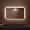 doporro Specchio Bagno LED 120x80 cm Rettangolare Retroilluminato con Interruttore Tattile Dimmerabile 3 Colori Antifog in Vetro Temperato HD, Installazione Orizzontale o Verticale