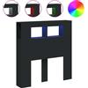 vidaXL Testata LED nera 100x18,5x103,5 cm Materiale a base di legno