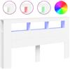vidaXL Testata LED bianca 180x18,5x103,5 cm Materiale a base di legno