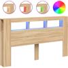 vidaXL Testata LED rovere Sonoma 180x18,5x103,5 cm Materiale a base di legno
